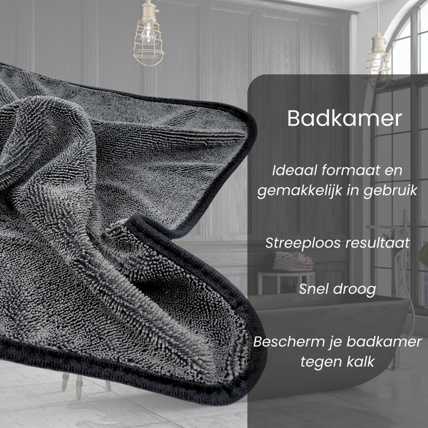 Jooba - Droogdoek Badkamer - Droogdoek Auto – Introductie prijs - 2 Stuks - Microvezeldoek - Fastdry droogdoek badkamer - 60x40 cm - Absorbeert 600ML