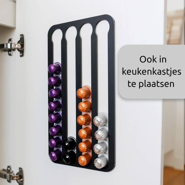 Jooba® Capsulehouder voor Nespresso capsules - Voor 40 capsules - Mat zwart metaal