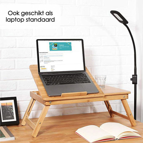 Bedtafel en Laptop standaard - Laptoptafel - Verstelbaar - Bamboe - Laptop verhoger