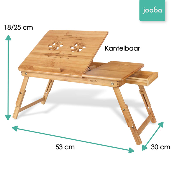 Bedtafel en Laptop standaard - Laptoptafel - Verstelbaar - Bamboe - Laptop verhoger