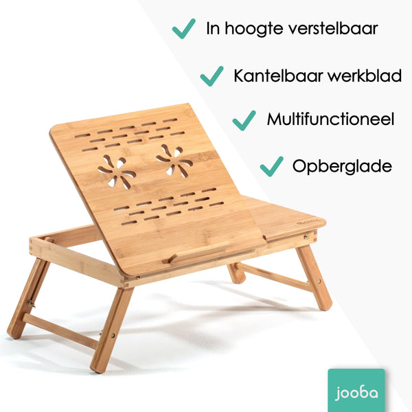 Bedtafel en Laptop standaard - Laptoptafel - Verstelbaar - Bamboe - Laptop verhoger