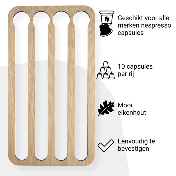 Jooba® Capsulehouder voor nespresso capsules - Voor 40 capsules - Hout